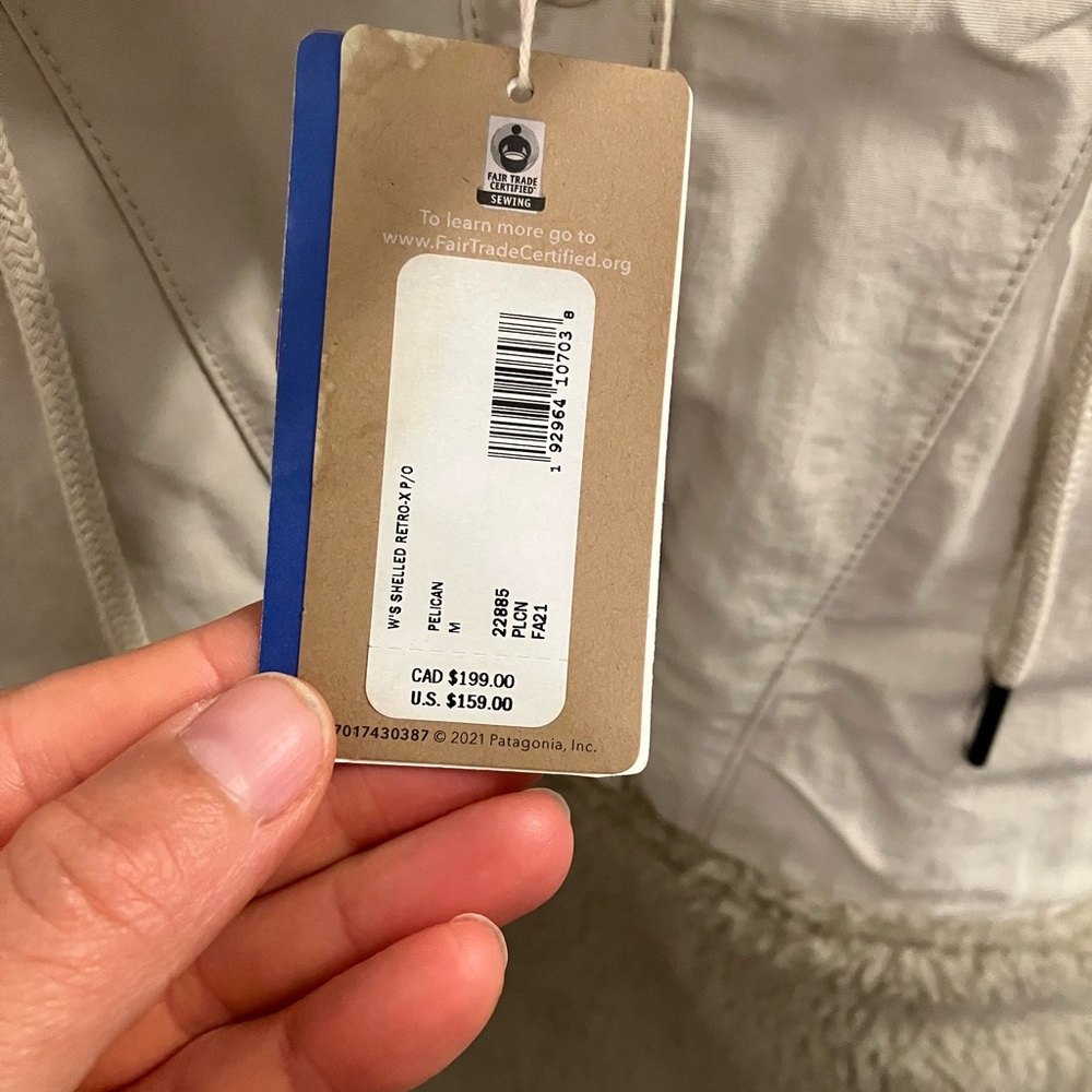 Patagonia Beige and Cream Sherpa Pullover Jacket